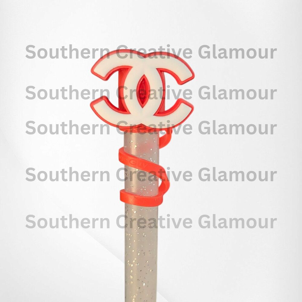 Fashion Red and White Silicone 10MM Stanley Straw Topper